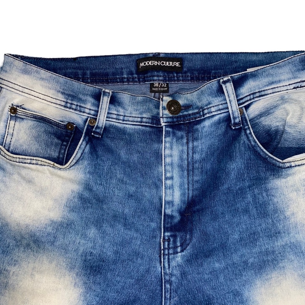 Modern Culture Mens Blue Denim Washed Jeans - Picture 4 of 5